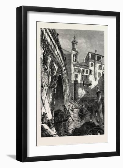 Off the Rialto, Venice, Italy, 19th Century-null-Framed Giclee Print