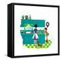 Off to a Good Start - Jack & Jill-Audrey Walters-Framed Stretched Canvas