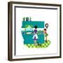 Off to a Good Start - Jack & Jill-Audrey Walters-Framed Giclee Print