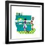 Off to a Good Start - Jack & Jill-Audrey Walters-Framed Giclee Print