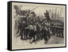 Off to Ashantee, Our Soldiers and Sailors Manning the Capstan-William Small-Framed Stretched Canvas