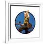 Off to Fish on a Bike-Norman Rockwell-Framed Giclee Print