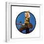 Off to Fish on a Bike-Norman Rockwell-Framed Giclee Print