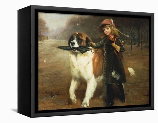 Off to School, 1883-Charles Burton Barber-Framed Stretched Canvas