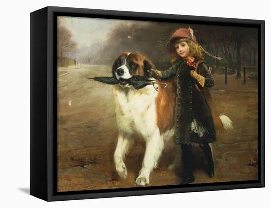 Off to School, 1883-Charles Burton Barber-Framed Stretched Canvas