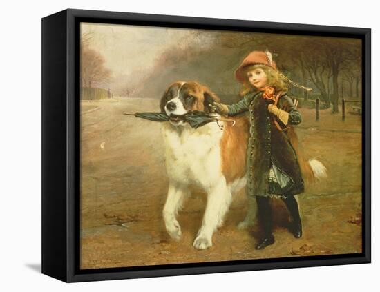 Off to School, 1883-Charles Burton-Framed Stretched Canvas