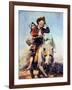 Off to School (or Boy and Girl on Horse)-Norman Rockwell-Framed Giclee Print