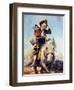 Off to School (or Boy and Girl on Horse)-Norman Rockwell-Framed Premium Giclee Print