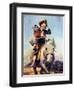 Off to School (or Boy and Girl on Horse)-Norman Rockwell-Framed Premium Giclee Print