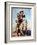 Off to School (or Boy and Girl on Horse)-Norman Rockwell-Framed Giclee Print
