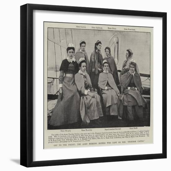 Off to the Front, the Army Nursing Sisters Who Left on the Braemar Castle-null-Framed Giclee Print