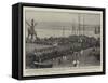 Off to the Front, the Manchester Regiment Entraining at Durban-null-Framed Stretched Canvas