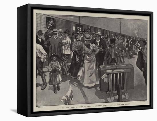 Off to the War, a Boer Commando Leaving Johannesburg for the Front-Frank Craig-Framed Stretched Canvas