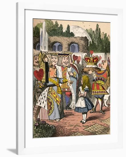 'Off with her head! Alice and the Red Queen', 1889-John Tenniel-Framed Giclee Print