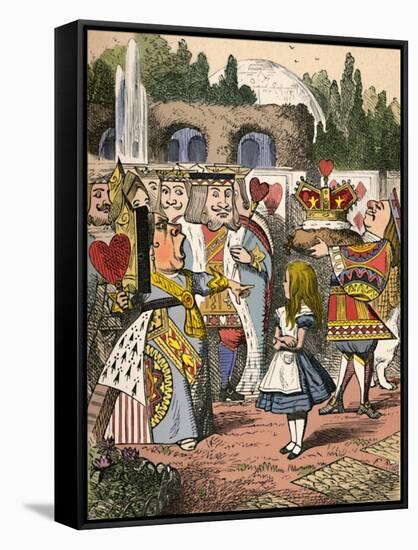 'Off with her head! Alice and the Red Queen', 1889-John Tenniel-Framed Stretched Canvas