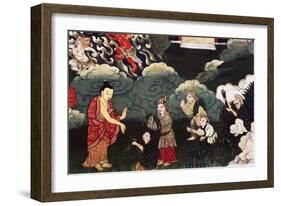 Offering Bunches of Grass, Scenes from the Life of Buddha Shakyamuni, 18th Century, Tibet-null-Framed Giclee Print