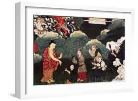 Offering Bunches of Grass, Scenes from the Life of Buddha Shakyamuni, 18th Century, Tibet-null-Framed Giclee Print