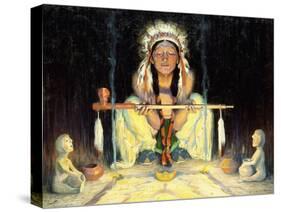 Offering to the Great Spirit-Eanger Irving Couse-Stretched Canvas