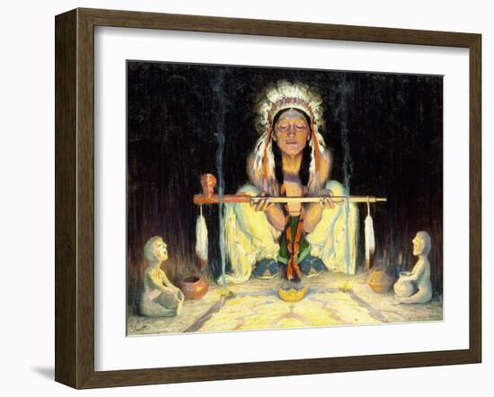 Offering to the Great Spirit-Eanger Irving Couse-Framed Giclee Print