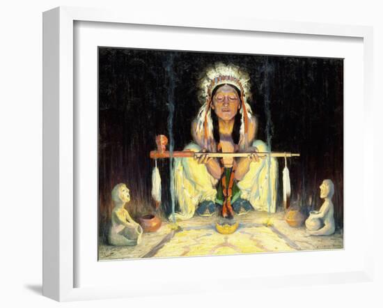 Offering to the Great Spirit-Eanger Irving Couse-Framed Giclee Print