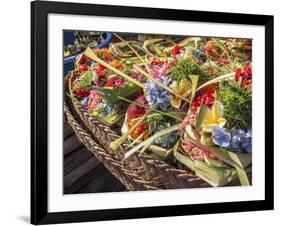 Offerings of flowers for sale, Denpasar, Bali, Indonesia, Southeast Asia, Asia-Melissa Kuhnell-Framed Photographic Print