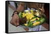 Offerings on tray, Sri Maha Mariamman temple, Kuala Lumpur, Malaysia-Godong-Framed Stretched Canvas