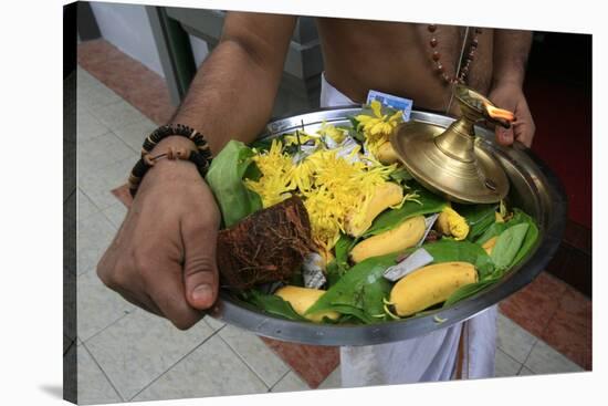 Offerings on tray, Sri Maha Mariamman temple, Kuala Lumpur, Malaysia-Godong-Stretched Canvas