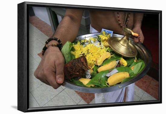 Offerings on tray, Sri Maha Mariamman temple, Kuala Lumpur, Malaysia-Godong-Framed Photographic Print