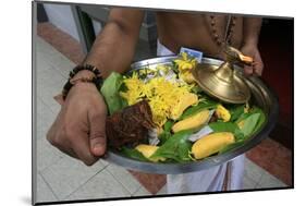Offerings on tray, Sri Maha Mariamman temple, Kuala Lumpur, Malaysia-Godong-Mounted Photographic Print