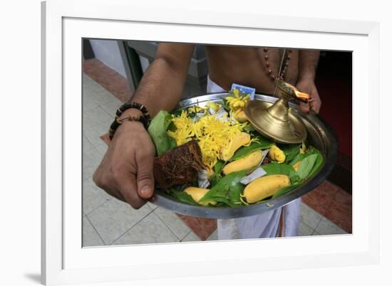 Offerings on tray, Sri Maha Mariamman temple, Kuala Lumpur, Malaysia-Godong-Framed Photographic Print