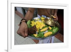 Offerings on tray, Sri Maha Mariamman temple, Kuala Lumpur, Malaysia-Godong-Framed Photographic Print