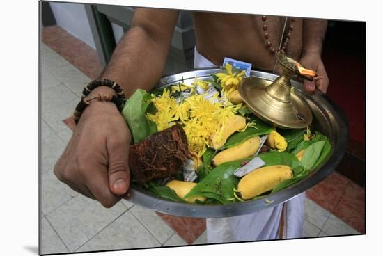 Offerings on tray, Sri Maha Mariamman temple, Kuala Lumpur, Malaysia-Godong-Mounted Photographic Print