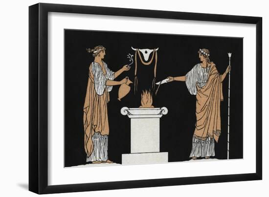 Offerings to the dead Ancient Greece-John Flaxman-Framed Premium Giclee Print