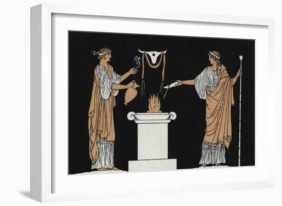 Offerings to the dead Ancient Greece-John Flaxman-Framed Giclee Print