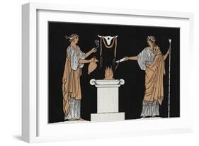 Offerings to the dead Ancient Greece-John Flaxman-Framed Giclee Print