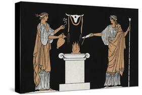 Offerings to the dead Ancient Greece-John Flaxman-Stretched Canvas