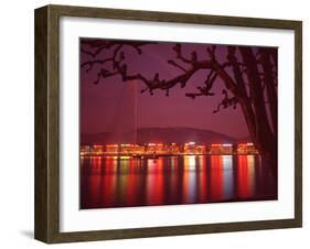 Office and Hotel Buildings Reflected in the Waters of Lake Geneva, Switzerland-Ralph Crane-Framed Photographic Print