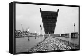 Office Building at the Waterfront, Dockland Office Building, Elbmeile, Hamburg, Germany-null-Framed Stretched Canvas