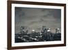 Office buildings in a city at dusk, Madrid, Spain-null-Framed Photographic Print