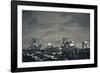 Office buildings in a city at dusk, Madrid, Spain-null-Framed Photographic Print