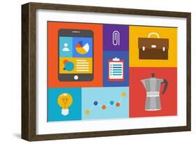 Office Colorful Objects-bloomua-Framed Art Print