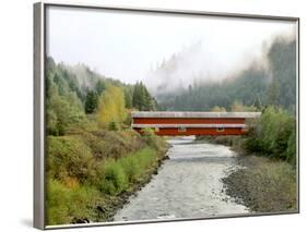 Office Covered Bridge over the Willamette River, Westfir, Oregon, USA-Jaynes Gallery-Framed Photographic Print