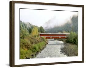 Office Covered Bridge over the Willamette River, Westfir, Oregon, USA-Jaynes Gallery-Framed Photographic Print