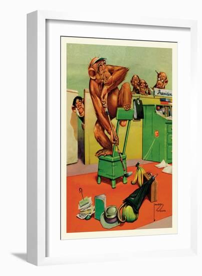 Office Golf-Lawson Wood-Framed Art Print