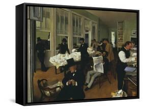 Office of the Cotton Merchants-Edgar Degas-Framed Stretched Canvas