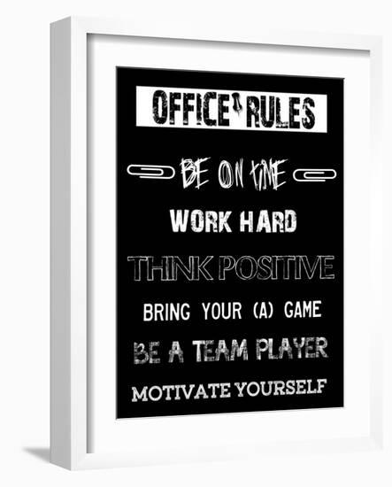 Office Rules 1-Sheldon Lewis-Framed Art Print