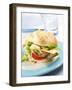 Office Snack: Meat, Cheese and Tomato in Bread Roll-null-Framed Photographic Print