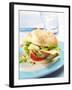 Office Snack: Meat, Cheese and Tomato in Bread Roll-null-Framed Photographic Print
