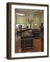 Office with Piano and Stained Glass Window-null-Framed Photographic Print