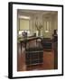 Office with Piano and Stained Glass Window-null-Framed Photographic Print
